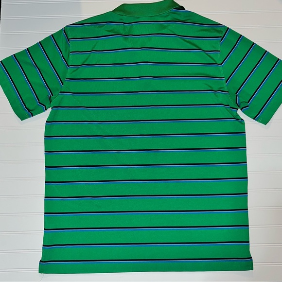 Nike Golf Dri-FIT Polo Shirt XL Green Striped Performance Golf Polo Mens - Picture 2 of 6